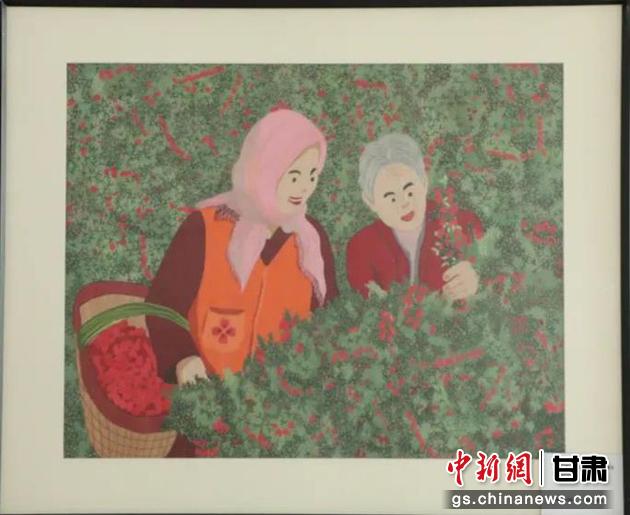 靖遠縣枸杞種植業(yè)帶動10多萬農(nóng)民脫貧致富。刺繡 王明風(fēng) 繡稿 胡靜