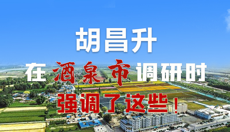 圖解|胡昌升在酒泉市調(diào)研時(shí)強(qiáng)調(diào)了這些！