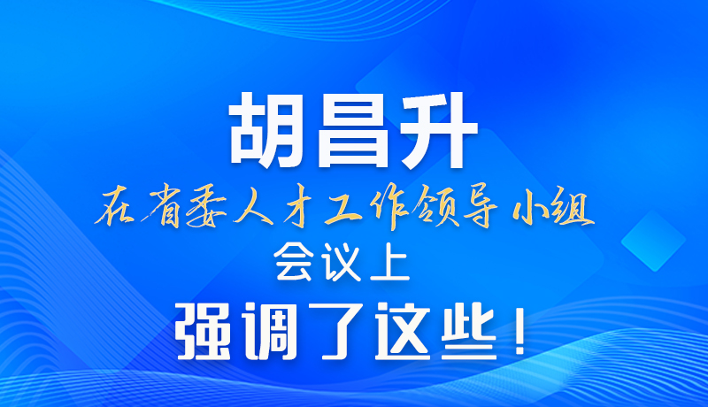 【甘快看】圖解|胡昌升在省委人才工作領(lǐng)導(dǎo)小組會(huì)議上強(qiáng)調(diào)了這些！