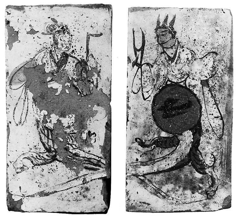 高臺縣博物館藏魏晉墓出土的女媧、伏羲畫像磚