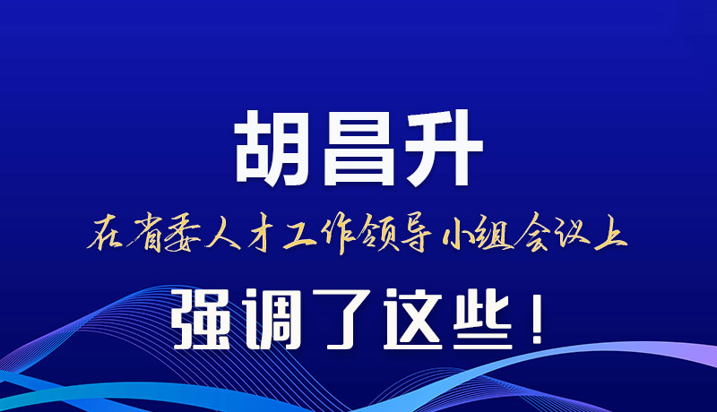 圖解|胡昌升在省委人才工作領(lǐng)導(dǎo)小組會議上強(qiáng)調(diào)了這些！